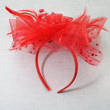 106758, POLKA DOT ACCENT FLOWER MESH FASCINATOR HEADBAND