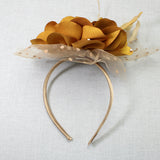 106759, POLKA DOT ACCENT PEARL FLOWER MESH FASCINATOR HEADBAND
