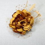 106759, POLKA DOT ACCENT PEARL FLOWER MESH FASCINATOR HEADBAND