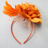 106759, POLKA DOT ACCENT PEARL FLOWER MESH FASCINATOR HEADBAND