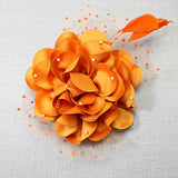 106759, POLKA DOT ACCENT PEARL FLOWER MESH FASCINATOR HEADBAND