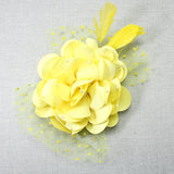 106759, POLKA DOT ACCENT PEARL FLOWER MESH FASCINATOR HEADBAND