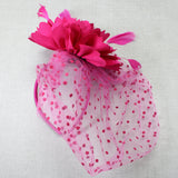 106760, FEATHER FLOWER POLKA DOT MESH FASCINATOR HEADBAND