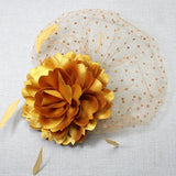 106760, FEATHER FLOWER POLKA DOT MESH FASCINATOR HEADBAND
