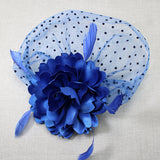 106760, FEATHER FLOWER POLKA DOT MESH FASCINATOR HEADBAND