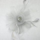 106761, FEATHER ACCENT FLOWER MESH FASCINATOR HEADBAND