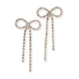106762, RIBBON BOW CRYSTAL RHINESTONE DANGLE EARRING