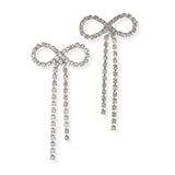 106762, RIBBON BOW CRYSTAL RHINESTONE DANGLE EARRING