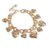 106765, HEART MULTI CHARM BRACELET