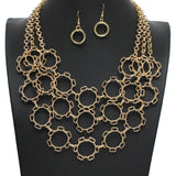 106778, CUTOUT GEOMETRIC ACCENT MULTI LAYERED NECKLACE