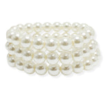 106798, 10MM GLASS PEARL BEADED STRETCH BRACELET