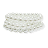 106798, 10MM GLASS PEARL BEADED STRETCH BRACELET