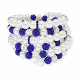 106800, FIREBALL ACCENT PEARL BEADED WRAP AROUND BRACELET