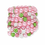106800, FIREBALL ACCENT PEARL BEADED WRAP AROUND BRACELET