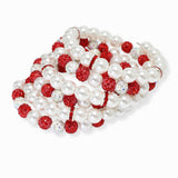 106800, FIREBALL ACCENT PEARL BEADED WRAP AROUND BRACELET