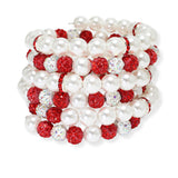 106800, FIREBALL ACCENT PEARL BEADED WRAP AROUND BRACELET
