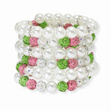 106800, FIREBALL ACCENT PEARL BEADED WRAP AROUND BRACELET