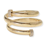 106801, PAVE CRYSTAL RHINESTONE ACCENT METAL WRAP ROUND BRACELET