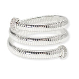 106801, PAVE CRYSTAL RHINESTONE ACCENT METAL WRAP ROUND BRACELET