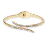 106802, PAVE CRYSTAL RHINESTONE ACCENT METAL OPEN CUFF BRACELET