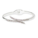 106802, PAVE CRYSTAL RHINESTONE ACCENT METAL OPEN CUFF BRACELET