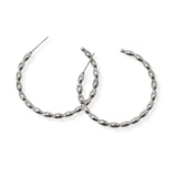 106803, OVAL BEADED ROUND HOOP EARRING