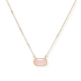 107129, GEOMETRIC GLASS STONE PENDANT NECKLACE