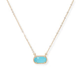 107129, GEOMETRIC GLASS STONE PENDANT NECKLACE