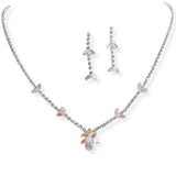 106831, CUBIC ZIRCONIA ACCENT CRYSTAL RHINESTONE NECKLACE SET