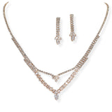 106832, MARQUISE CUBIC ZIRCONIA ACCENT CRYSTAL RHINESTONE NECKLACE SET