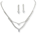 106832, MARQUISE CUBIC ZIRCONIA ACCENT CRYSTAL RHINESTONE NECKLACE SET