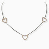 106838, 14K GOLD PLATED, CUTOUT HEART PAVE CUBIC ZIRCONIA ACCENT DESIGNER INSPIRED NECKLACE