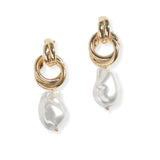 106842, KNOT WITH FRESHWATER PEARL DANGLE EARRING
