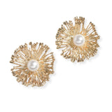 106843, PEARL ACCENT FLOWER STUD EARRING
