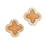 106851, CLOVER WOOD ACCENT STUD EARRING