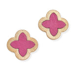106851, CLOVER WOOD ACCENT STUD EARRING