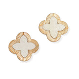 106851, CLOVER WOOD ACCENT STUD EARRING