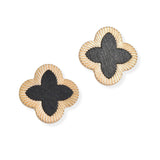 106851, CLOVER WOOD ACCENT STUD EARRING