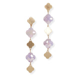 106852, CLOVER GLASS BEAD DROP DANGLE EARRING