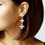106853, FLOWER CLOVER DROP DANGLE EARRING