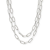 106861, TEXTURED DOUBLE LAYERED CHAIN NECKLACE