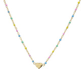 106869, DAINTY HEART WITH ENAMEL ACCENT NECKLACE