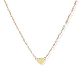 106869, DAINTY HEART WITH ENAMEL ACCENT NECKLACE