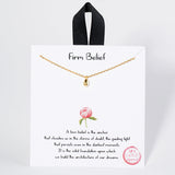 106871, GOLD DIPPED, FIRM BELIEF, DAINTY TEARDROP CHARM NECKLACE