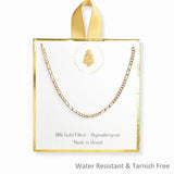 106875, 18K GOLD FILLED, DAINTY FIGARO CHAIN NECKLACE