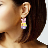 106888, HOP, EASTER BUNNY ENAMEL DANGLE EARRING