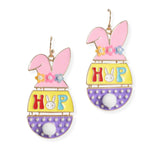 106888, HOP, EASTER BUNNY ENAMEL DANGLE EARRING