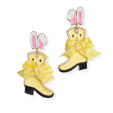 106889, EASTER BUNNY ENAMEL HIGH HEEL DANGLE EARRING