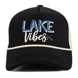 106890, LAKE VIBES, EMBROIDERED MESH TRUCKER HAT