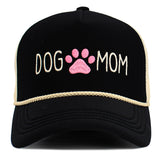 106892, DOG MOM, PAW EMBROIDERED MESH TRUCKER HAT